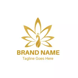 Elegant Gold Peacock Design Symbolizing Beauty and Grace Logo Template