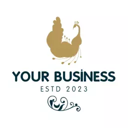 Elegant Gold Peacock Design Symbolizing Your Business Logo Template