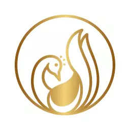 Elegant Gold Peacock Illustration Representing Luxury Brand Logo Template