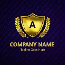 Elegant Gold Shield Design for Brand Identity Mockup Logo Template