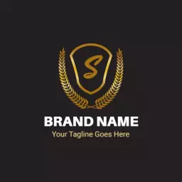Elegant Gold Shield Design Highlighting Security Services Logo Template