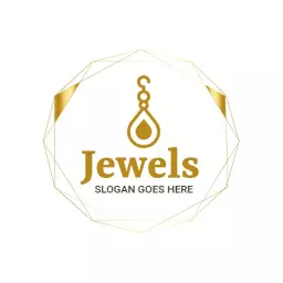 Elegant Gold Teardrop Design in Luxurious Jewelry Logo Template