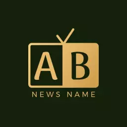 Elegant Gold Television Design for Reliable News Updates Logo Template