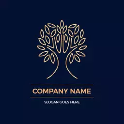 Elegant Gold Tree Design Symbolizing Royal Heritage Logo Template