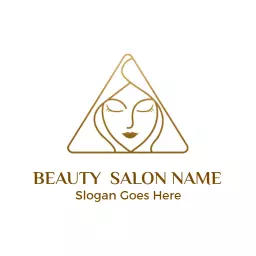 Elegant Gold Triangle Design Showcasing Beauty Salon Logo Template