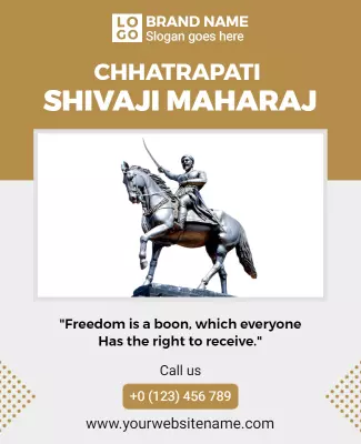Elegant Gold Tribute to Chhatrapati Shivaji Maharaj Poster Template