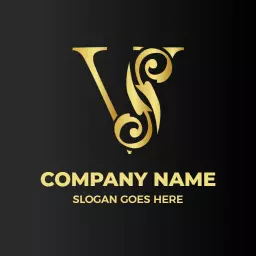 Elegant Gold V Letter Design Showcasing Luxury Brand Logo Template