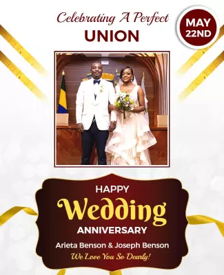 Elegant Gold Wedding Anniversary Celebration Poster Template