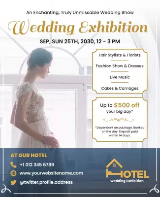 Elegant Gold Wedding Exhibition Show Poster Template