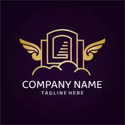 Elegant Gold Winged Design Symbolizing Heaven Logo Template
