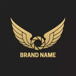 Elegant Gold Wings Design Representing Royal Photography Logo Template