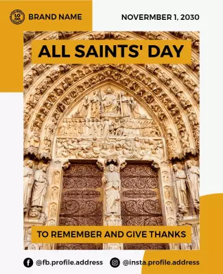 Elegant Golden All Saints' Day Celebration Poster Template