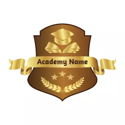 Elegant Golden Badge Design Celebrating Academic Achievement Logo Template