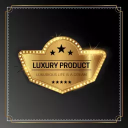 Elegant Golden Badge Showcasing Luxury Product Lifestyle Logo Template