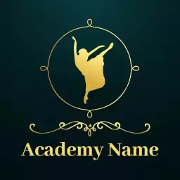 Elegant Golden Ballet Dancer in Fluid Motion Logo Template