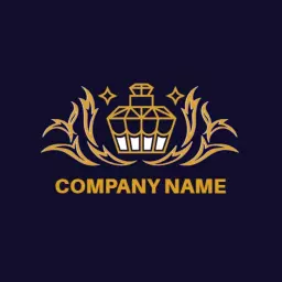 Elegant Golden Bottle Design Representing Luxury Brand Logo Template