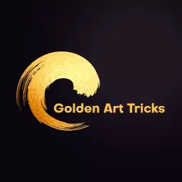 Elegant Golden Brushstroke Design for YouTube Channel Logo Template