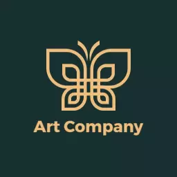 Elegant Golden Butterfly Design for Art Company Logo Template