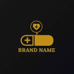 Elegant Golden Capsule Design Signifying Luxury Branding Logo Template