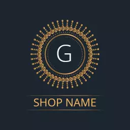 Elegant Golden Circular Design Enhancing Luxury Shop Logo Template