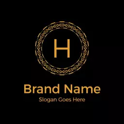 Elegant Golden Circular Design Featuring Initials Logo Template