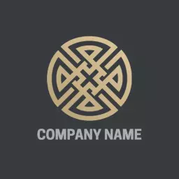 Elegant Golden Circular Symbol for Dynamic Company Logo Template