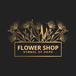 Elegant Golden Floral Design for Luxury Flower Shop Logo Template