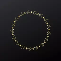 Elegant Golden Floral Design Inside a Blank Circle Logo Template