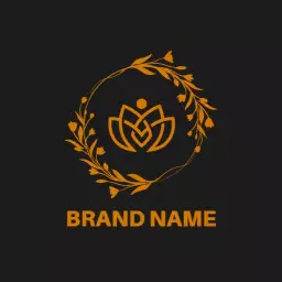 Elegant Golden Floral Design Representing Luxury Brand Logo Template