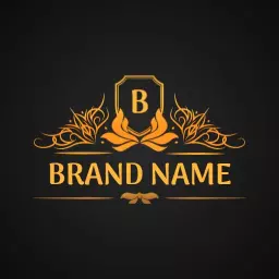 Elegant Golden Floral Design Showcasing Luxury Branding Logo Template