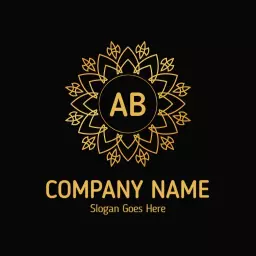 Elegant Golden Floral Design Symbolizing Luxury Services Logo Template