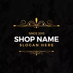 Elegant Golden Flourish Accents for Luxury Shop Logo Template
