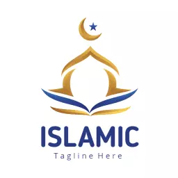 Elegant Golden Islamic Architecture with Book Symbol Logo Template