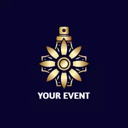 Elegant Golden Perfume Bottle for Classy Event Logo Template