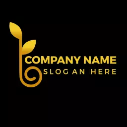 Elegant Golden Plant Design Expressing Royal Essence Logo Template