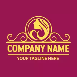 Elegant Golden Princess Design in Regal Purple Background Logo Template
