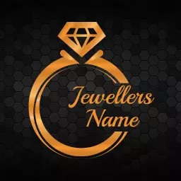 Elegant Golden Ring Design Highlighting Royal Jewellers Logo Template