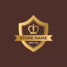Elegant Golden Shield Design Representing Premium Store Logo Template