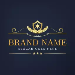 Elegant Golden Shield Design Showcasing Premium Branding Logo Template