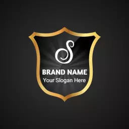 Elegant Golden Shield Design Signifying Security Protection Logo Template
