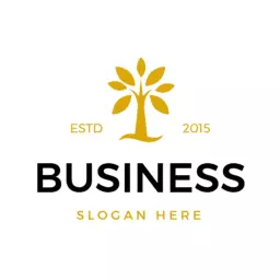 Elegant Golden Tree Design for Minimalist Business Logo Template