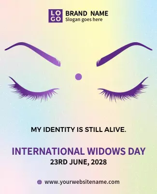 Elegant Gradient Awareness for International Widows Day Poster Template