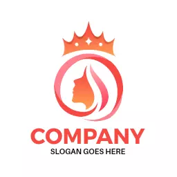 Elegant Gradient Crown Design Symbolizing Princess Theme Logo Template