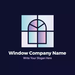 Elegant Gradient Design Showcasing Modern Window Services Logo Template