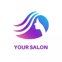 Elegant Gradient Hair Design Showcasing Beauty Salon Logo Template