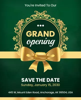 Elegant Grand Opening Event Invitation Flyer Template