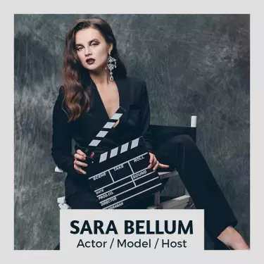 Elegant Gray Actor Model Host Business Card Template