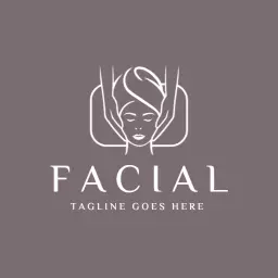 Elegant Gray and White Facial Treatment Spa Logo Template