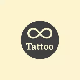 Elegant Gray Infinity Symbol Showcasing Tattoo Art Logo Template