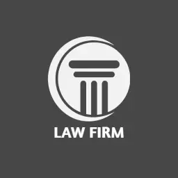 Elegant Gray Legal Pillar Symbolizing Trust in Law Firm Logo Template
